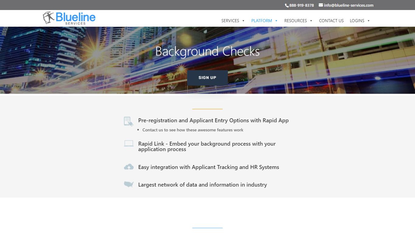 Platform - Background Checks - Blueline